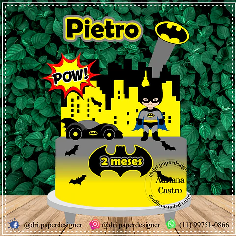 Arquivo de Corte Topo de Bolo Batman Baby Cute 7