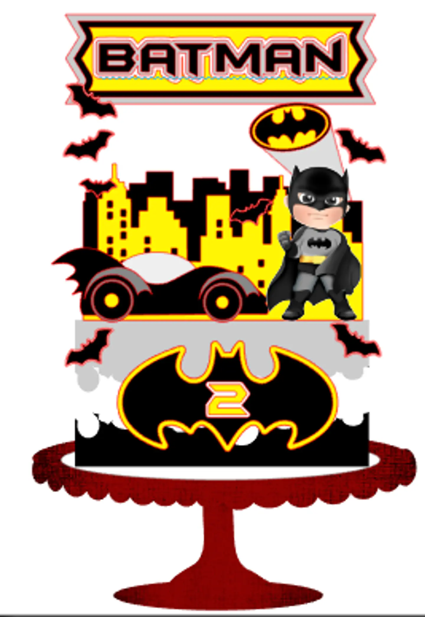 Arquivo de Corte Topo de Bolo Batman Baby Cute 4 1