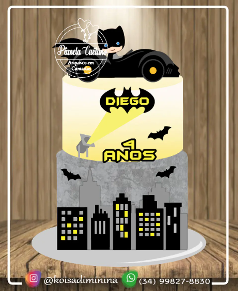 Arquivo de Corte Topo de Bolo Batman Baby Cute 3 1