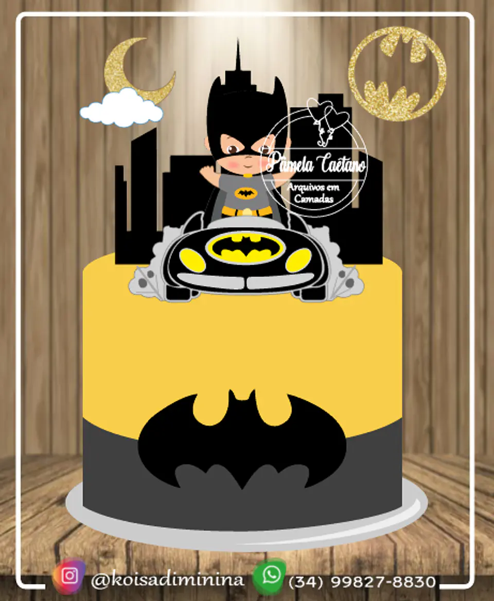 Arquivo de Corte Topo de Bolo Batman Baby Cute 2 1