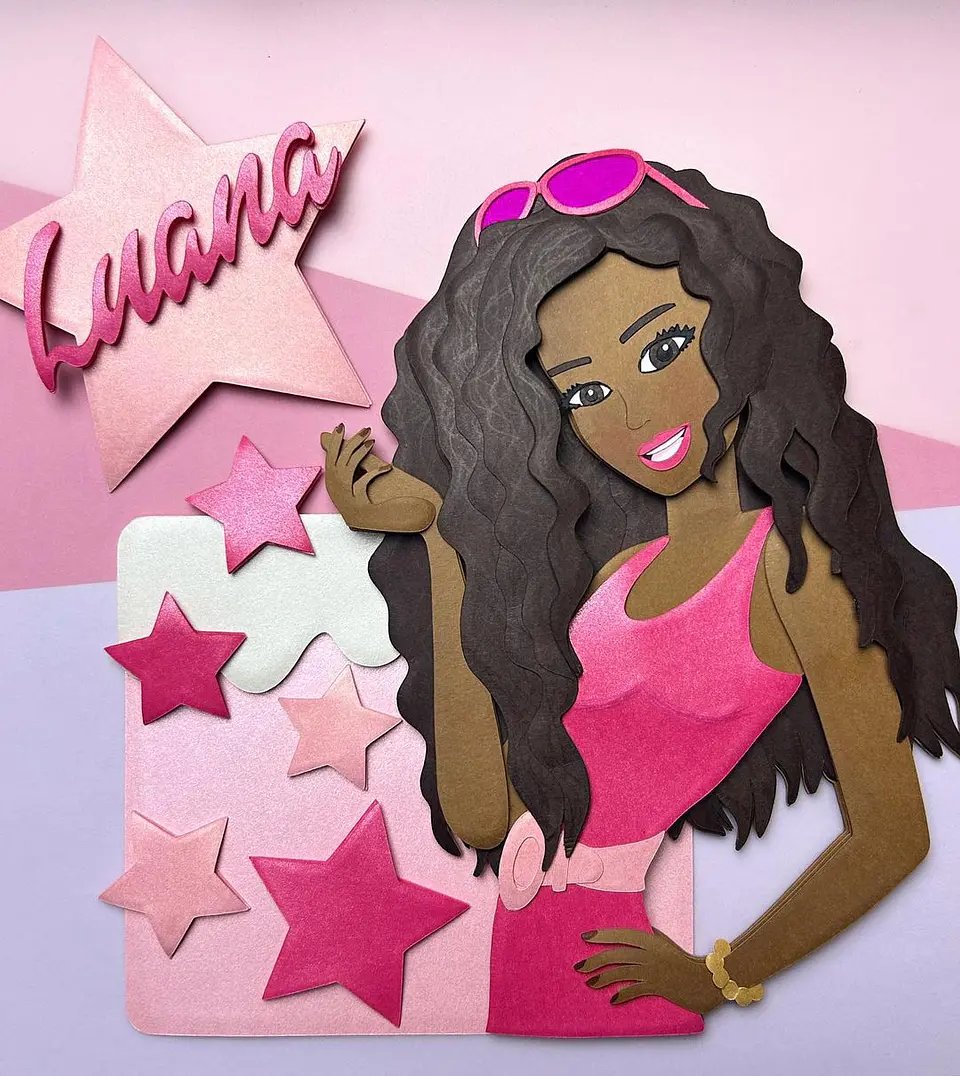 Arquivo de Corte Topo de Bolo Barbie Morena 2 1