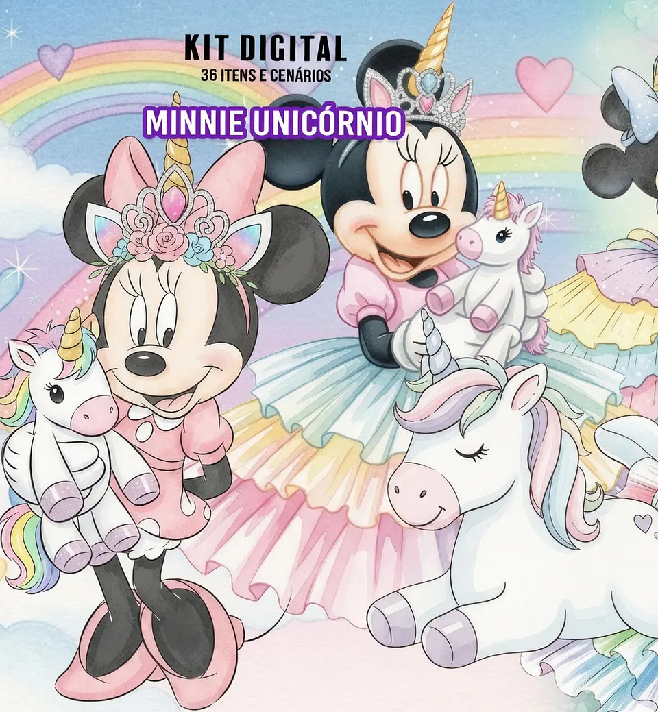 Kit Digital Minnie Unicórnio 1