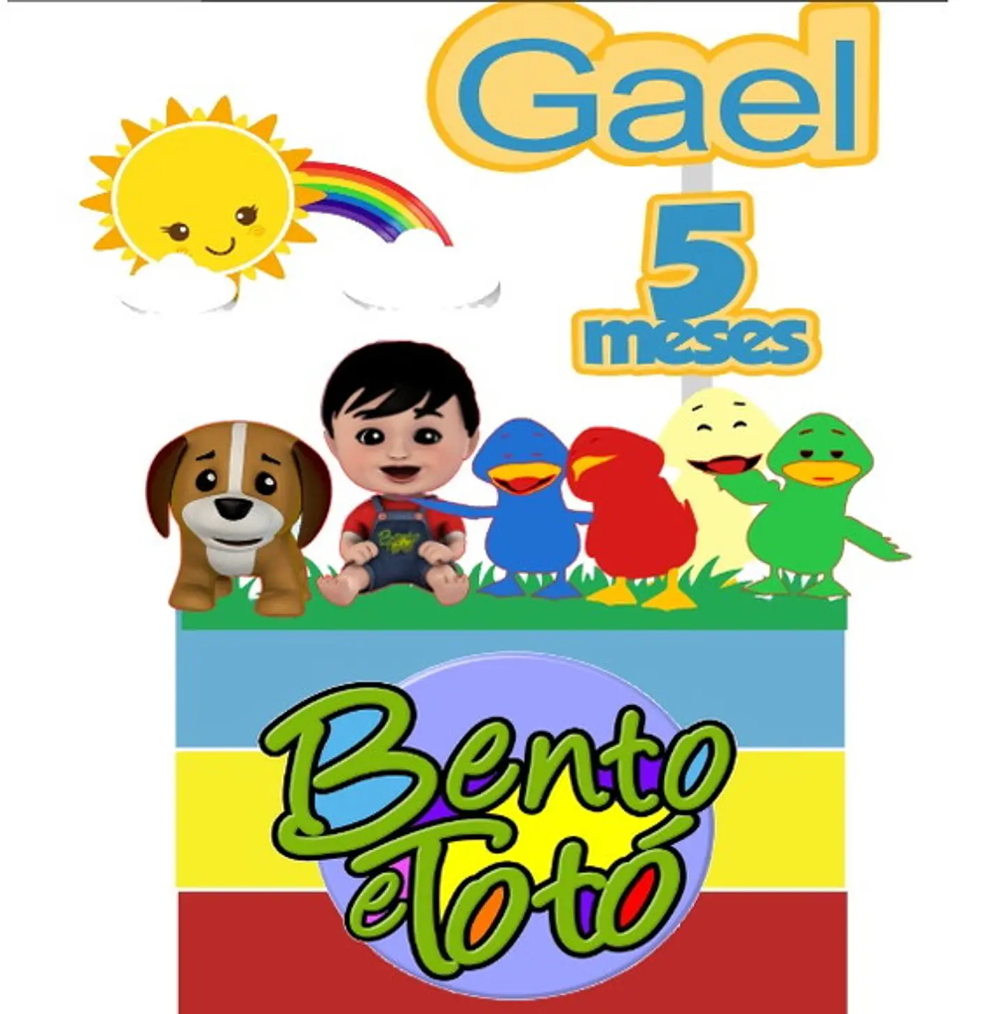 Arquivo de Corte Topo de Bolo Bento e Totó Patinho Colorido 8 1