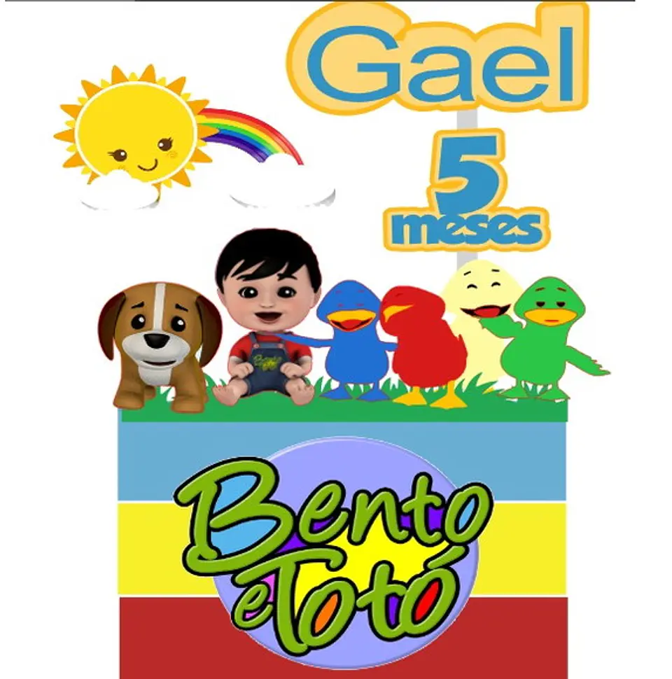 Arquivo de Corte Topo de Bolo Bento e Totó Patinho Colorido 8 1