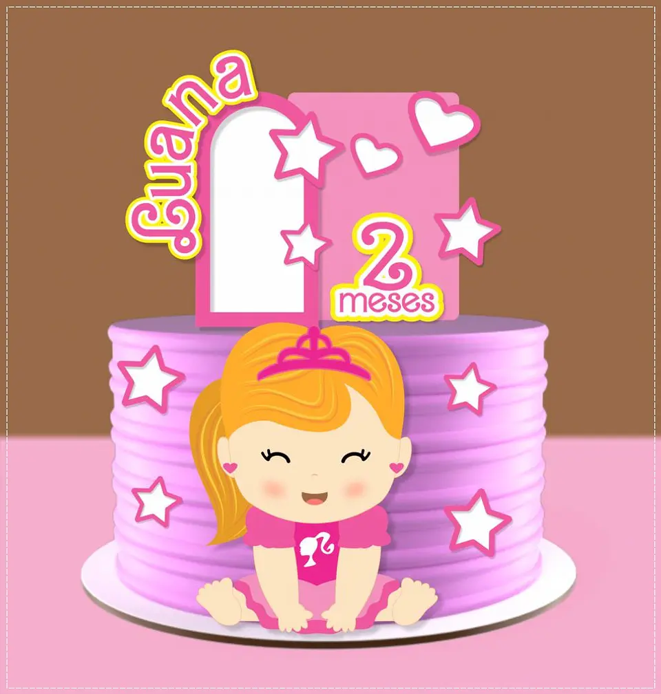 Arquivo de Corte Topo de Bolo Barbie Baby Cute 8 1