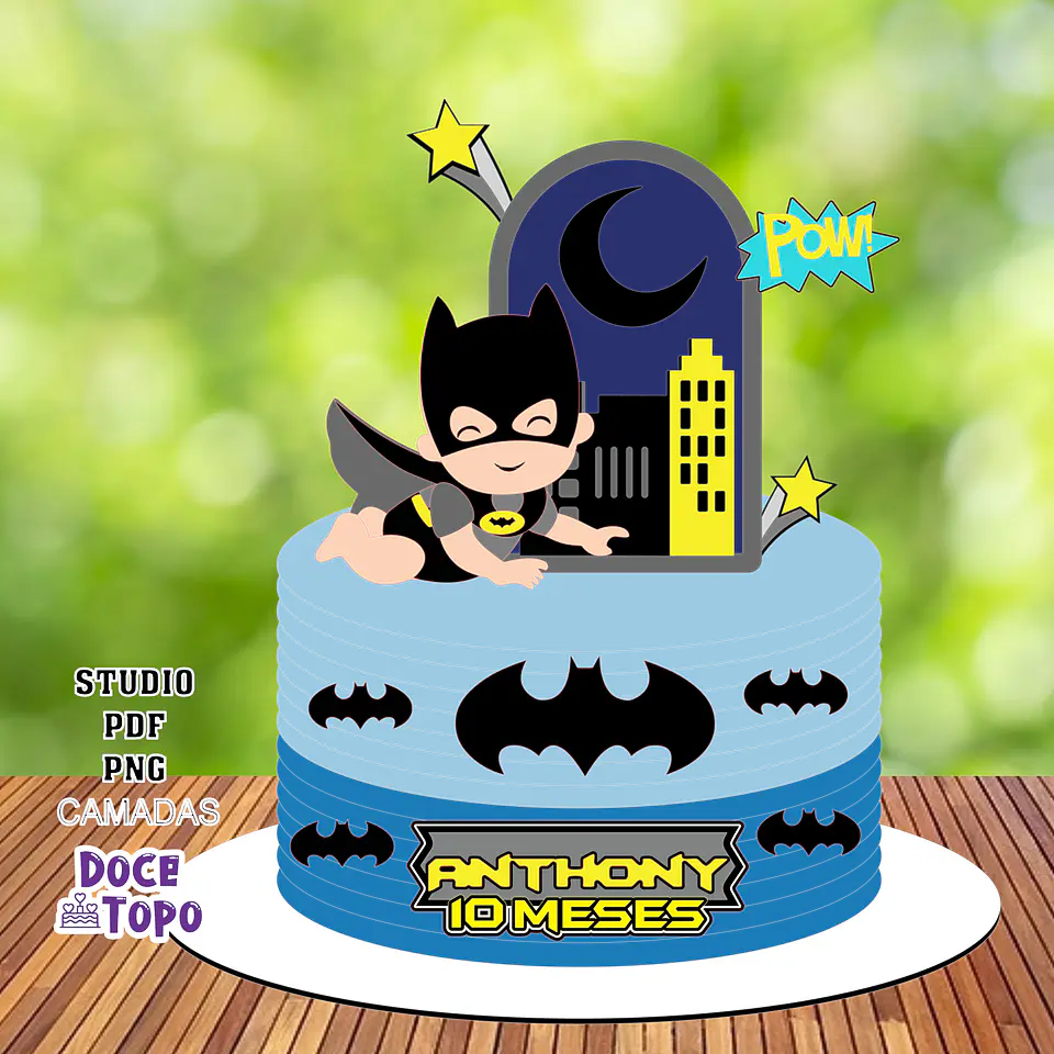 Arquivo de Corte Topo de Bolo Batman Baby Cute 12 1
