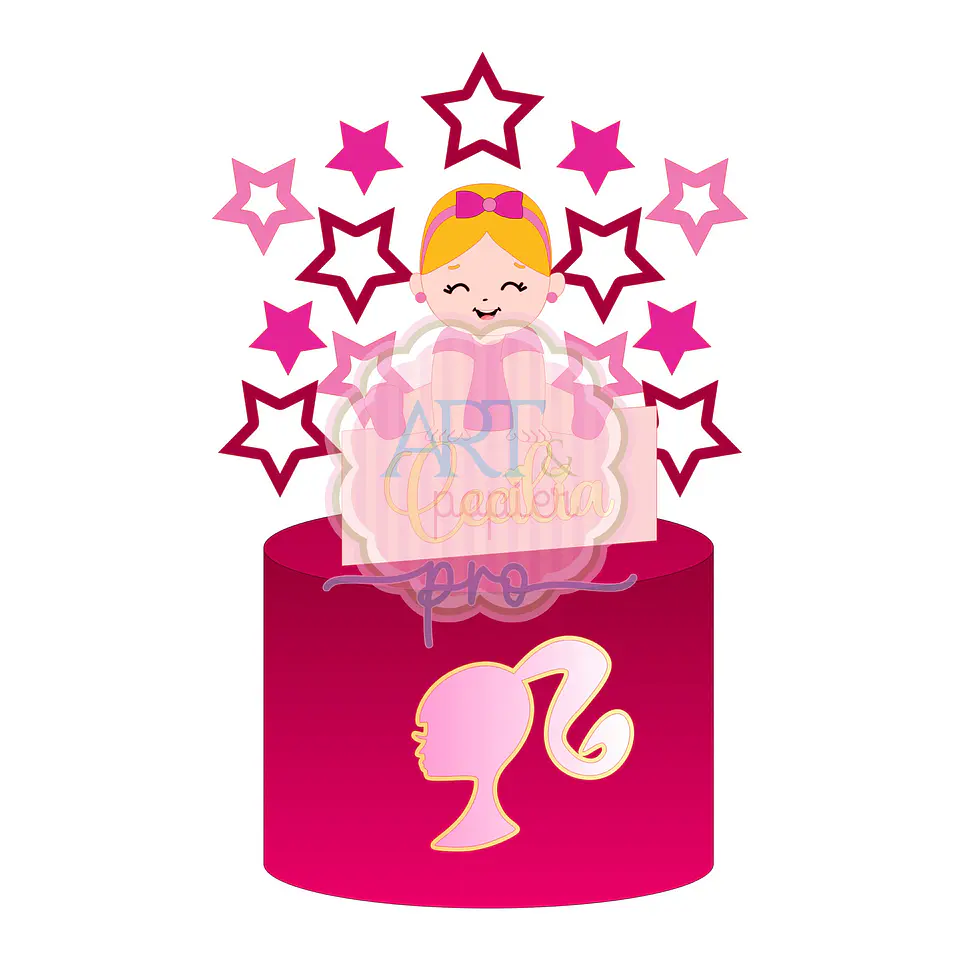 Arquivo de Corte Topo de Bolo Barbie Baby Cute 7 1