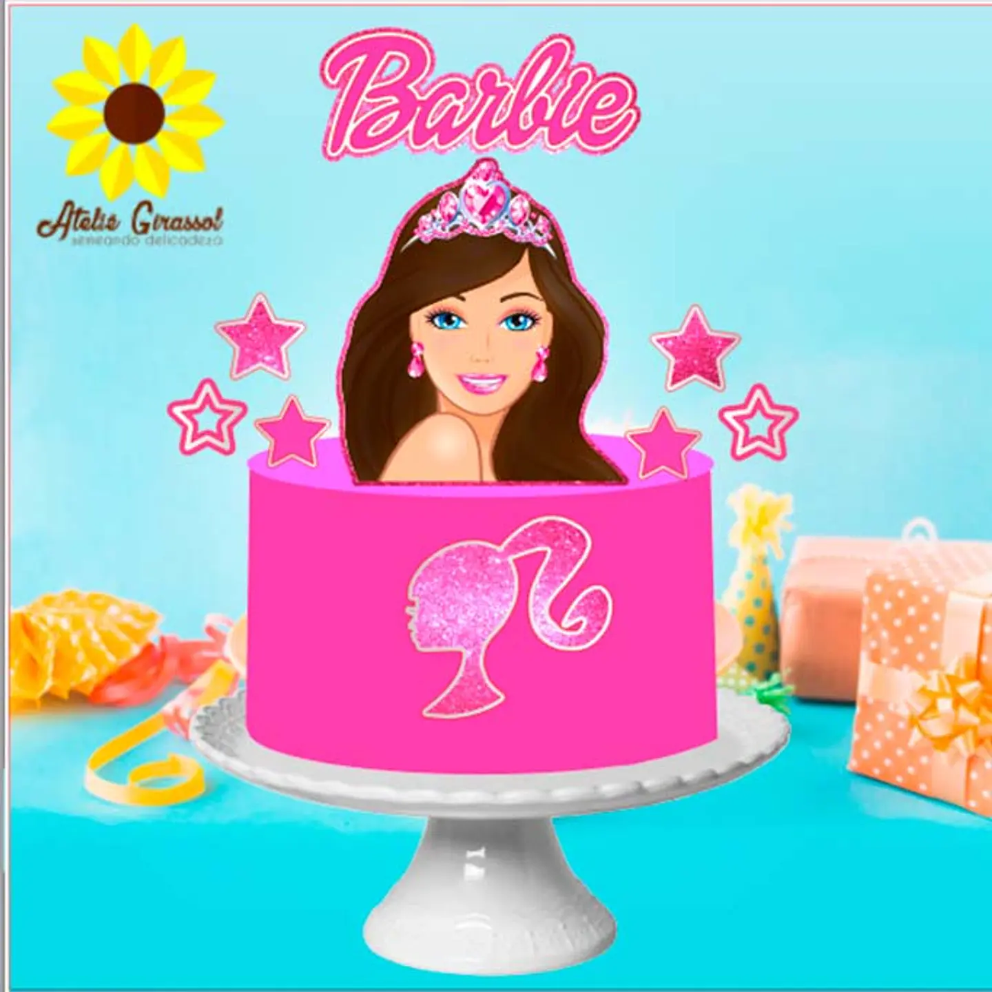 Arquivo de Corte Topo de Bolo Barbie Morena 1 1