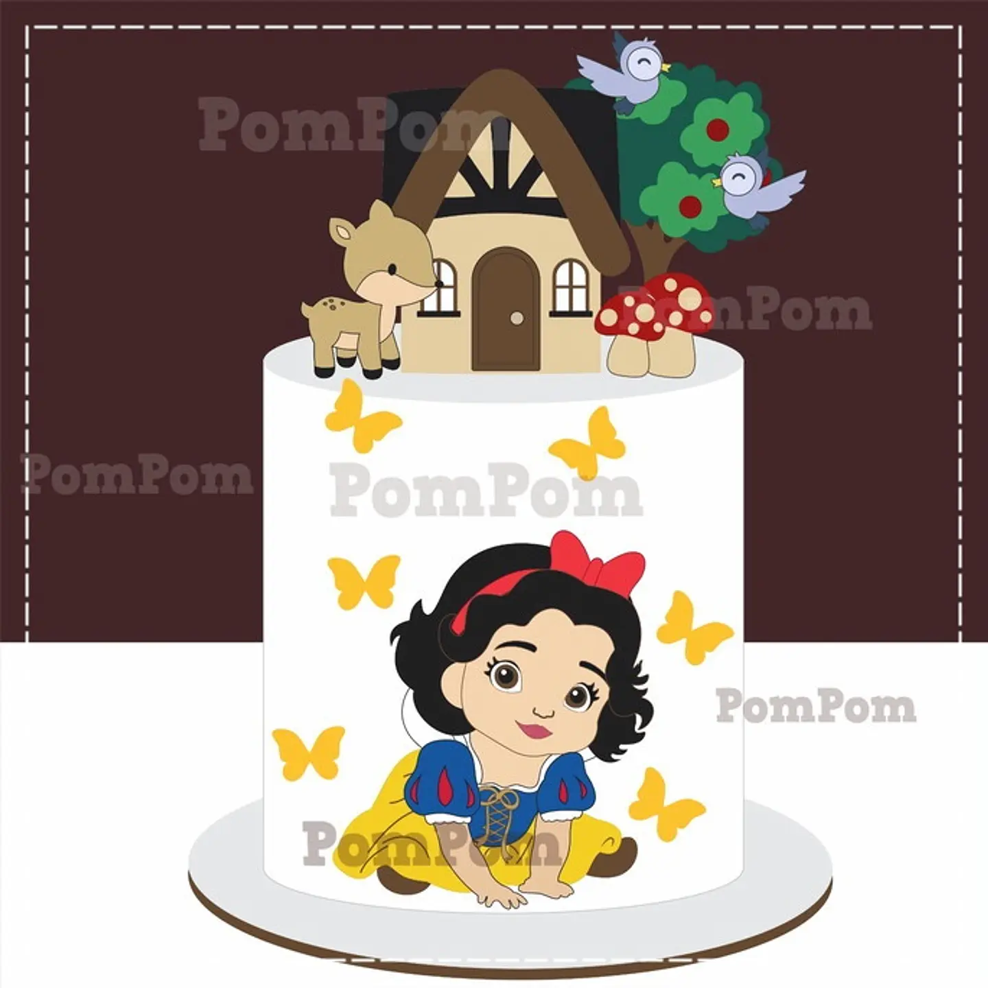 Arquivo de Corte Topo de Bolo Branca de Neve Baby Cute 28 1