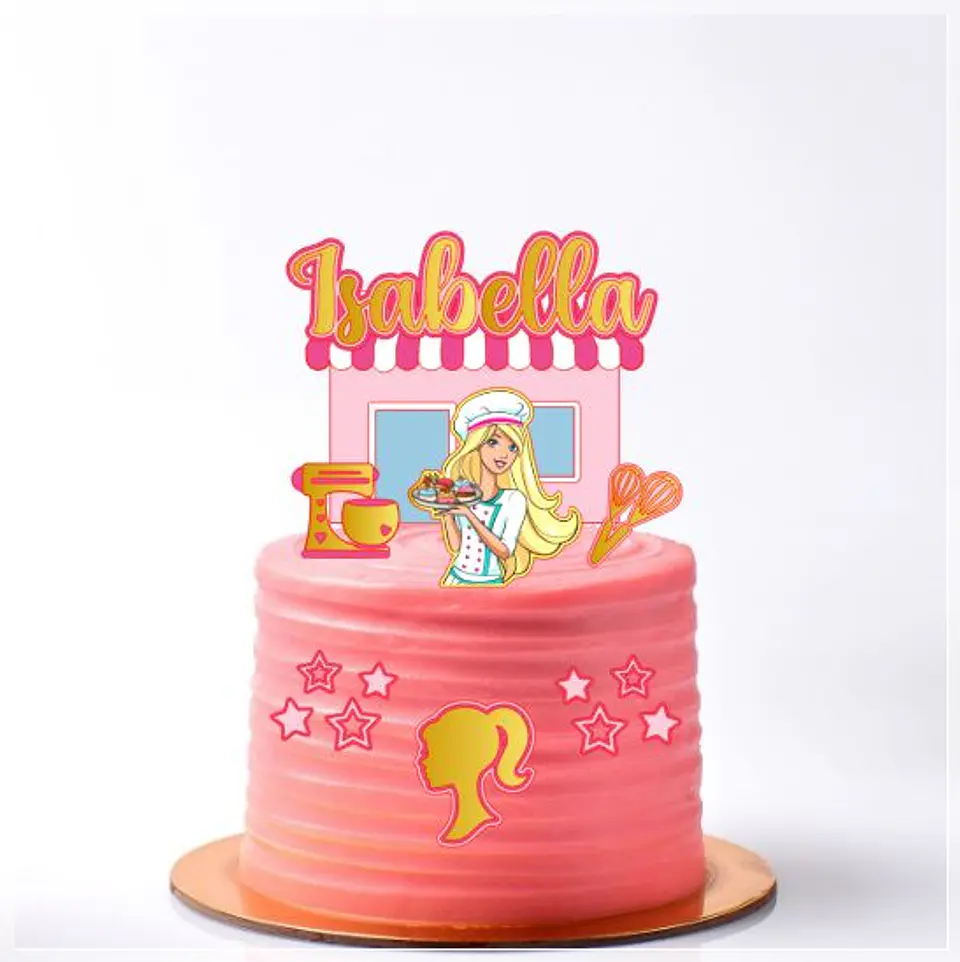 Arquivo de Corte Topo de Bolo Barbie Confeitaria 1 1
