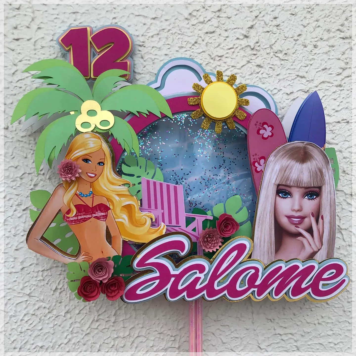 Arquivo de Corte Topo de Bolo Barbie Praia 2 1