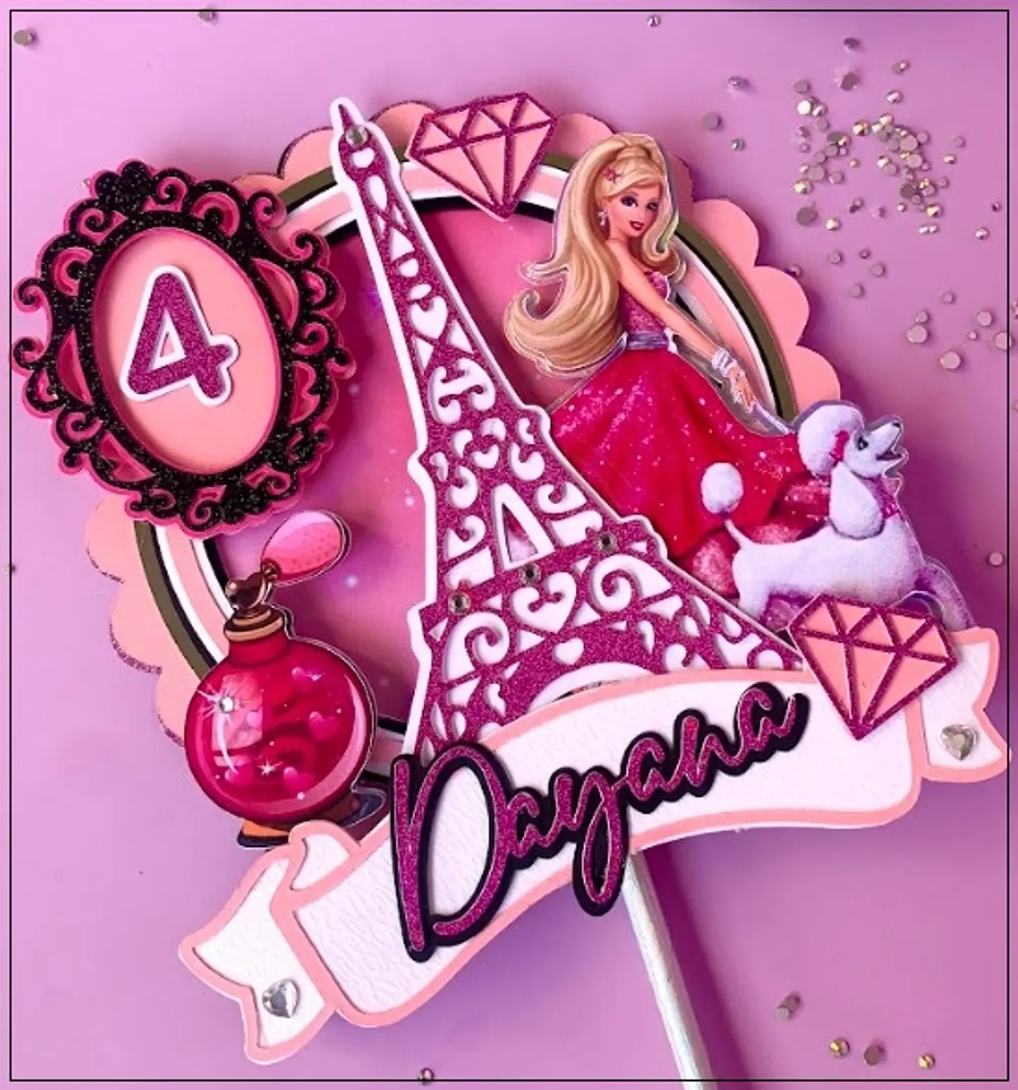 Arquivo de Corte Topo de Bolo Barbie Paris 3 1