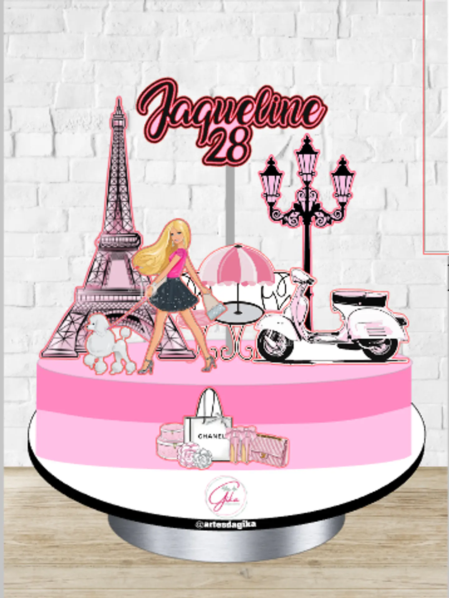 Arquivo de Corte Topo de Bolo Barbie Paris 1 1