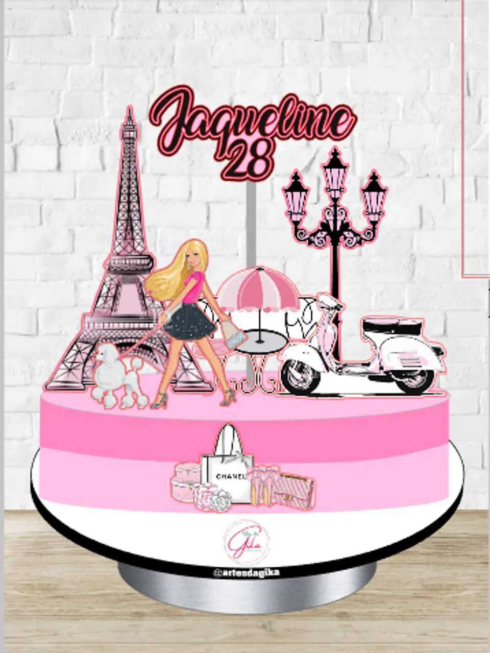 Arquivo de Corte Topo de Bolo Barbie Paris 1 1