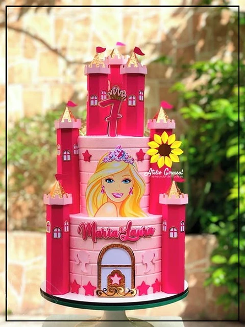 Arquivo de Corte Topo de Bolo Barbie Princesa Castelo da Barbie 4