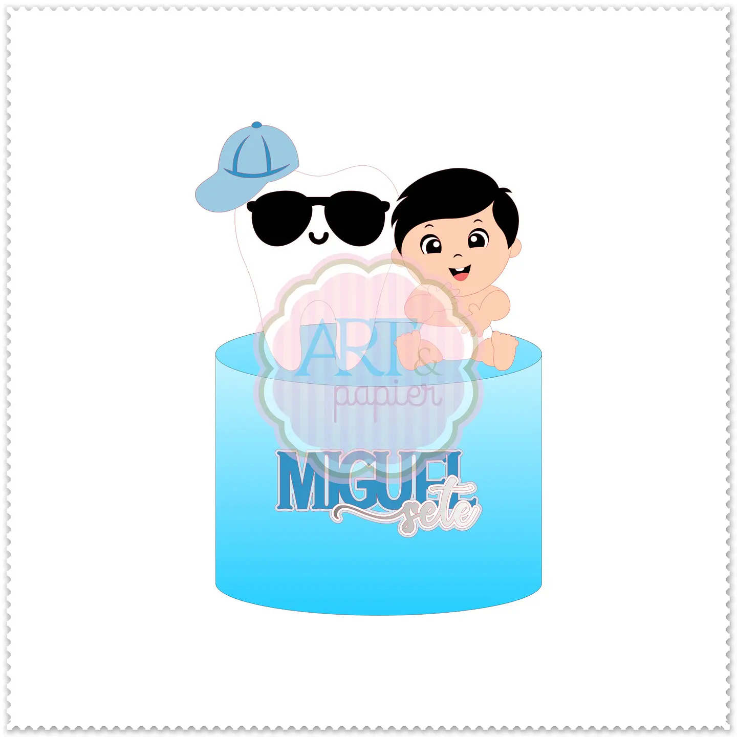 Arquivo de Corte Topo de Bolo Dentinho Baby Bebê Menino 55 1