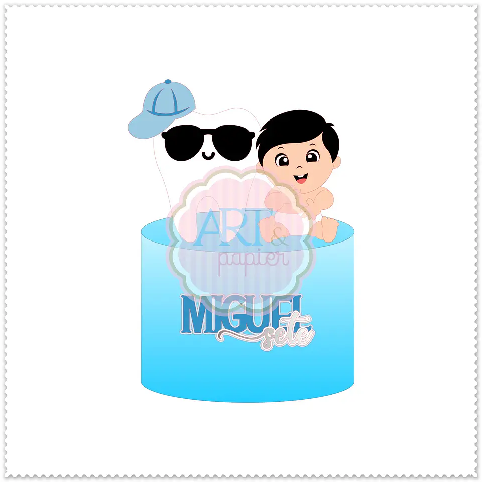 Arquivo de Corte Topo de Bolo Dentinho Baby Bebê Menino 55 1