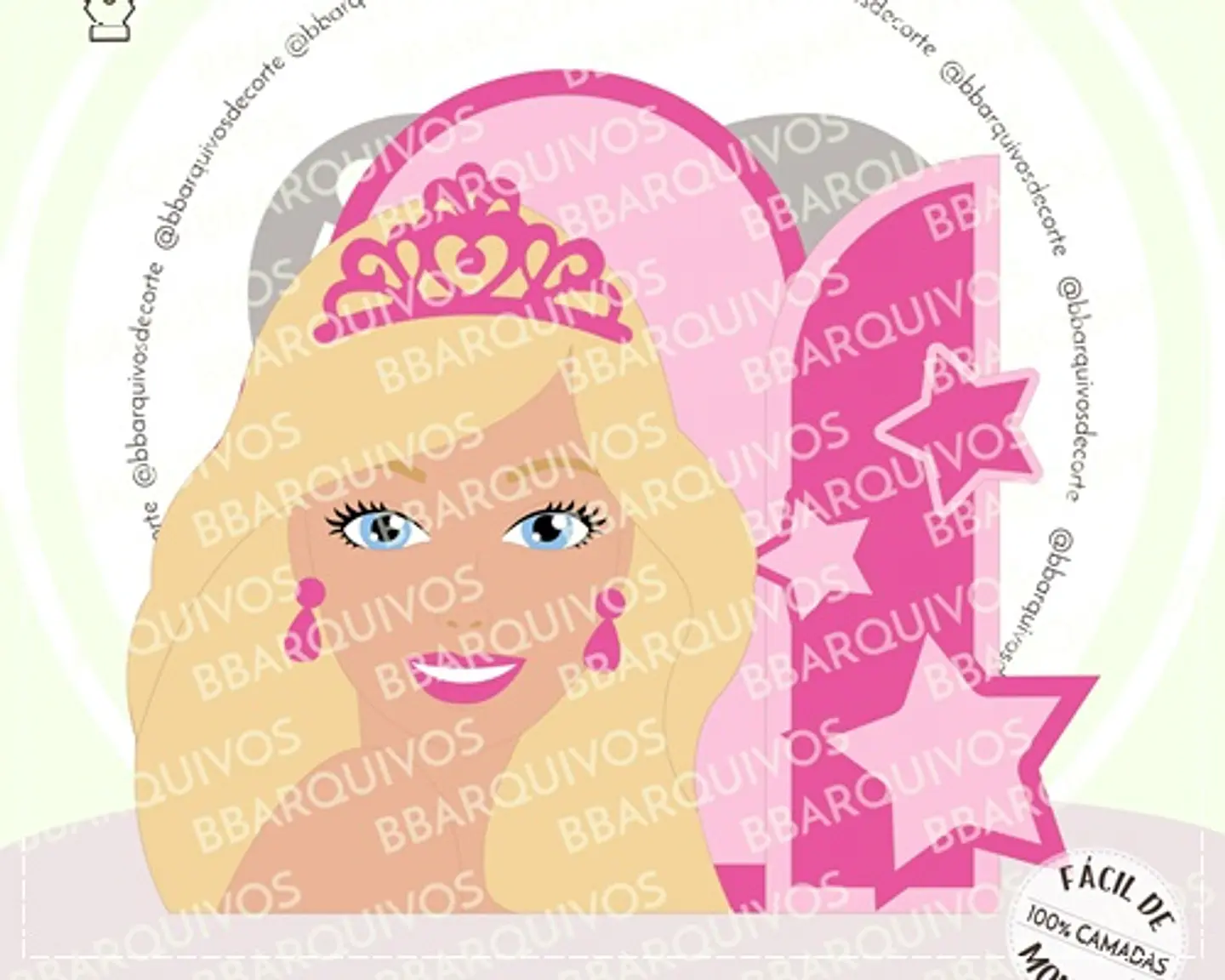 Arquivo de Corte Topo de Bolo Barbie Princesa Castelo da Barbie 3 1