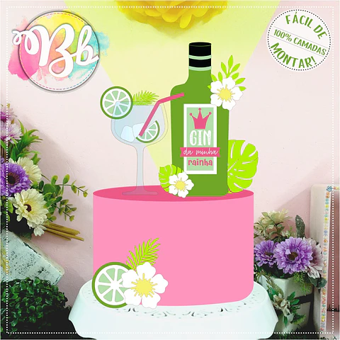 Arquivo de Corte Topo de Bolo Bebidas Gin Tônica 7