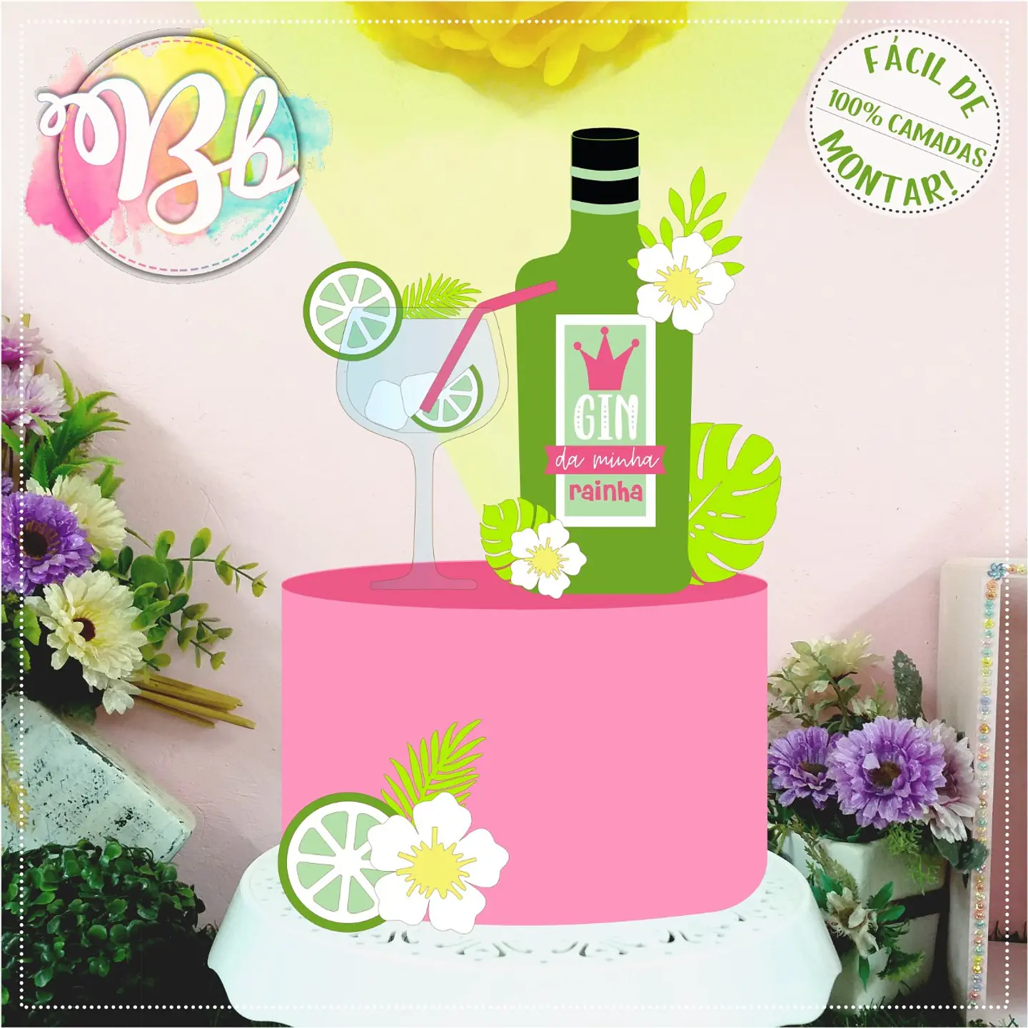 Arquivo de Corte Topo de Bolo Bebidas Gin Tônica 7 1