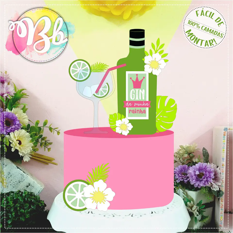 Arquivo de Corte Topo de Bolo Bebidas Gin Tônica 7 1