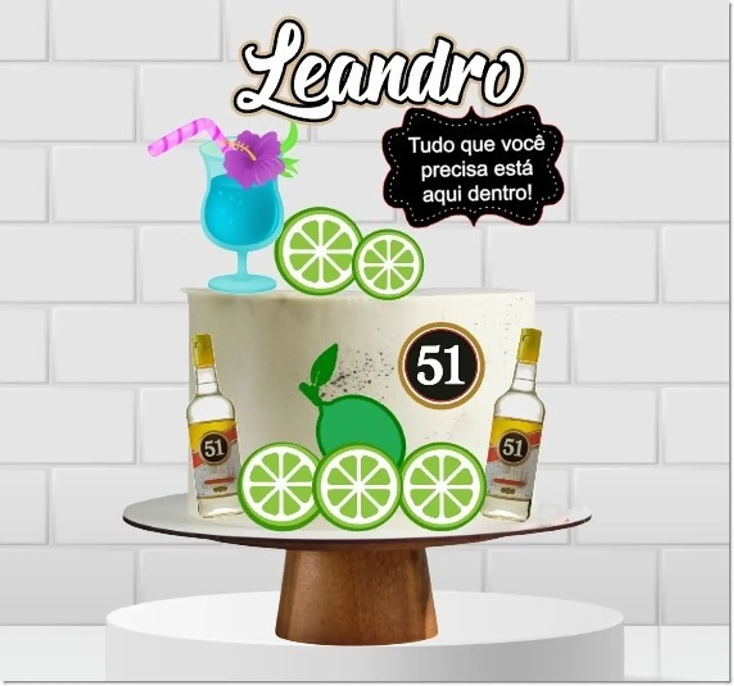 Arquivo de Corte Topo de Bolo Bebidas Cachaça 51 4 1