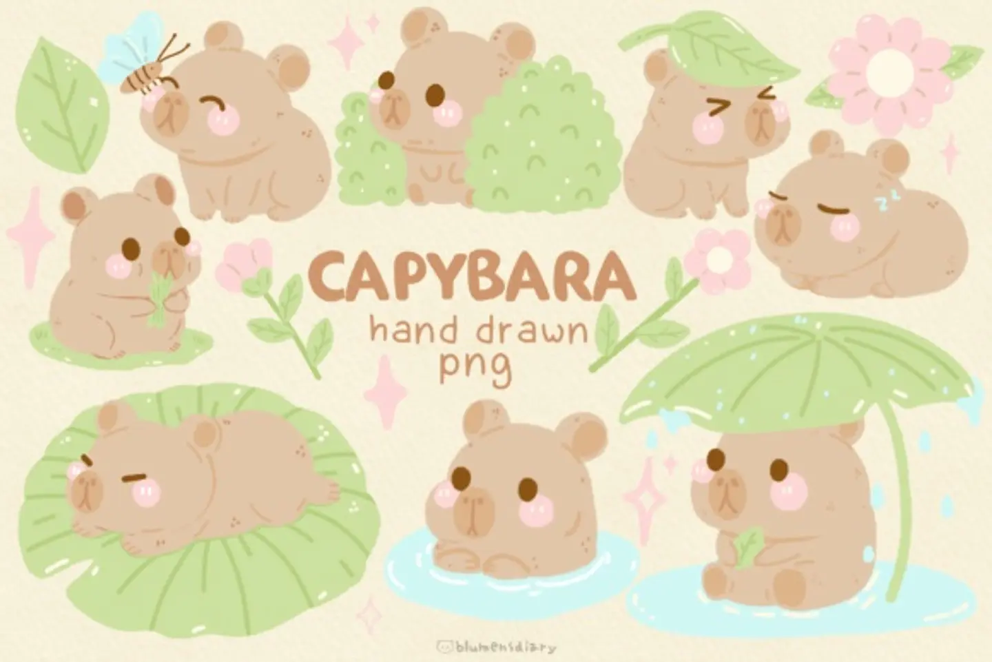 Kit Digital Kawaii Capivara 2 1