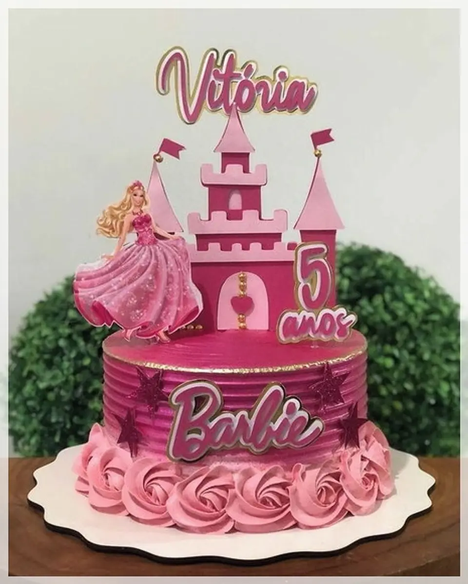 Arquivo de Corte Topo de Bolo Barbie Princesa Castelo da Barbie 1 1