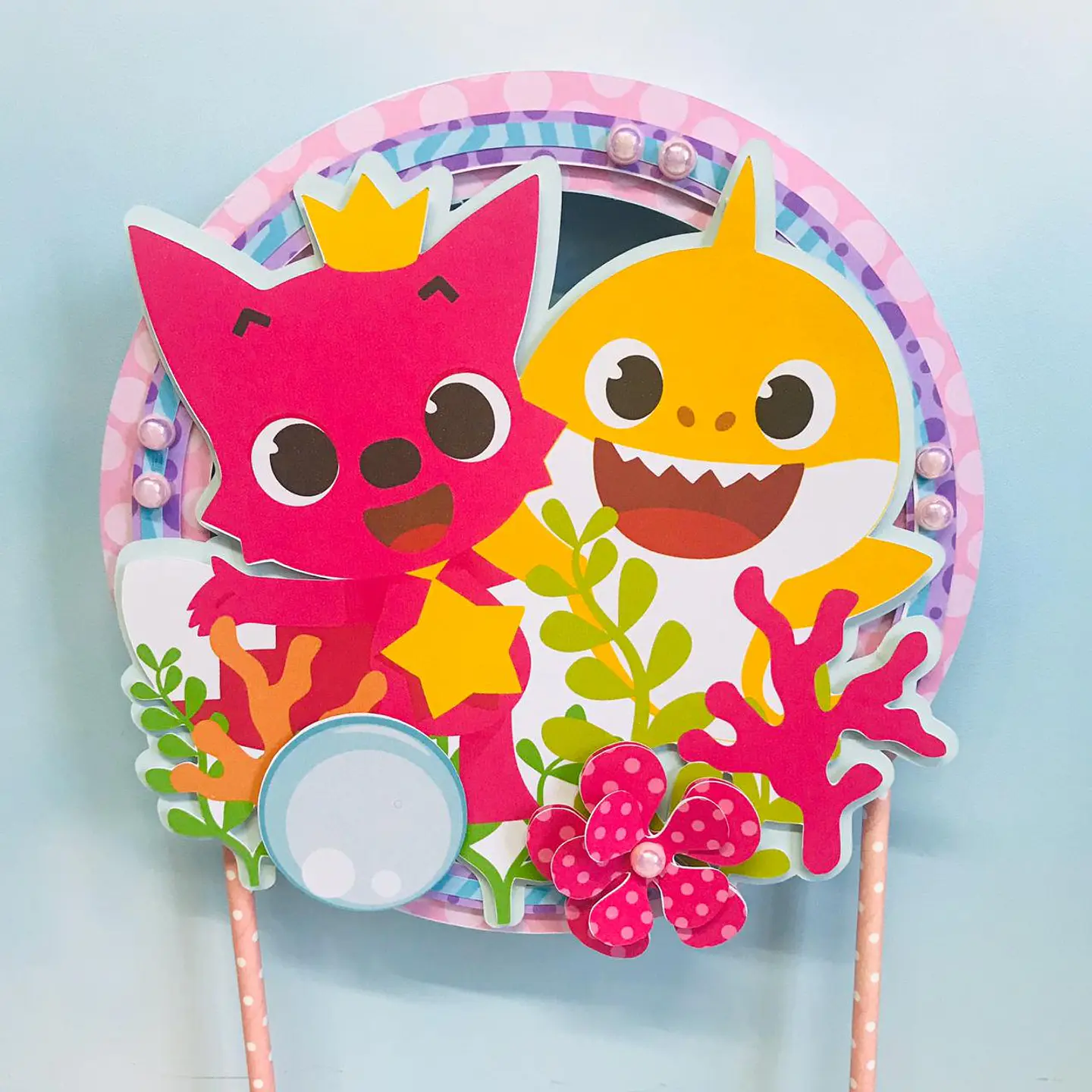 Arquivo de Corte Topo de Bolo Baby Shark Menina 2 1