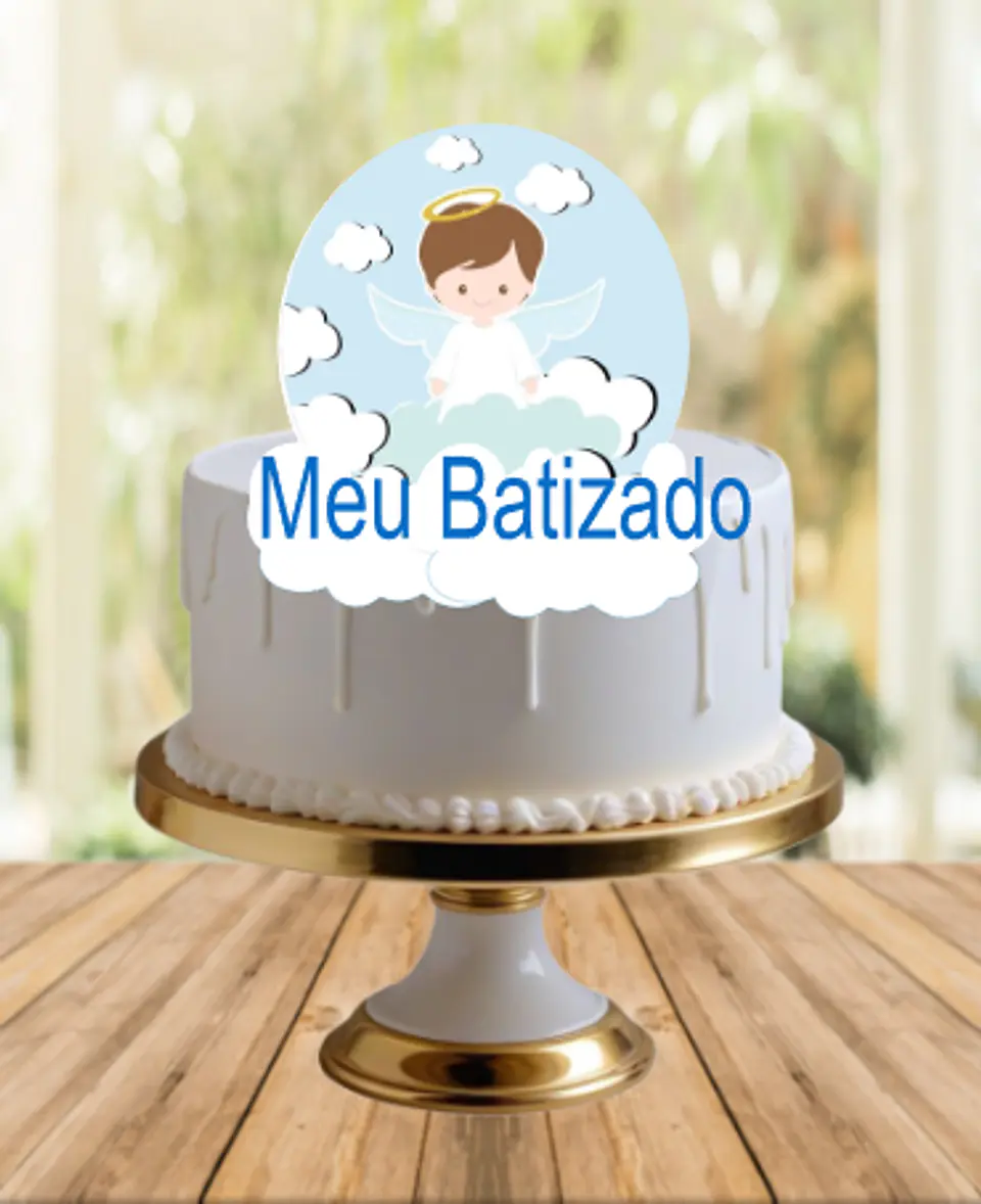 Arquivo de Corte Topo de Bolo Batizado Anjinho Menino Batismo 27 1