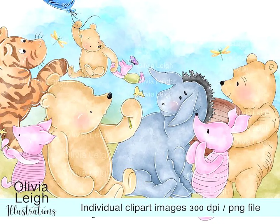 Kit Digital Ursinho Pooh Aquarela 19 1