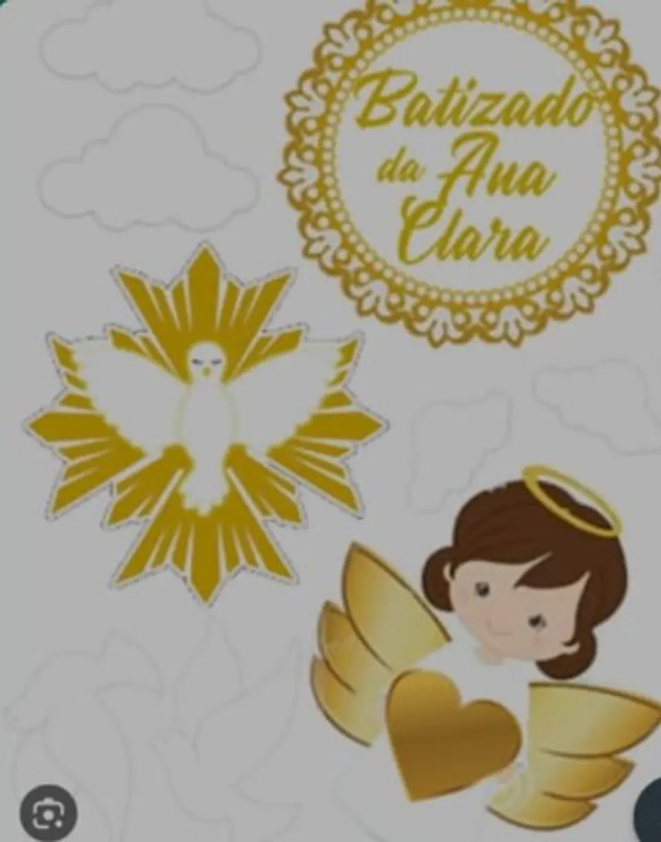 Arquivo de Corte Topo de Bolo Batizado Anjinha Menina Batismo 56 1