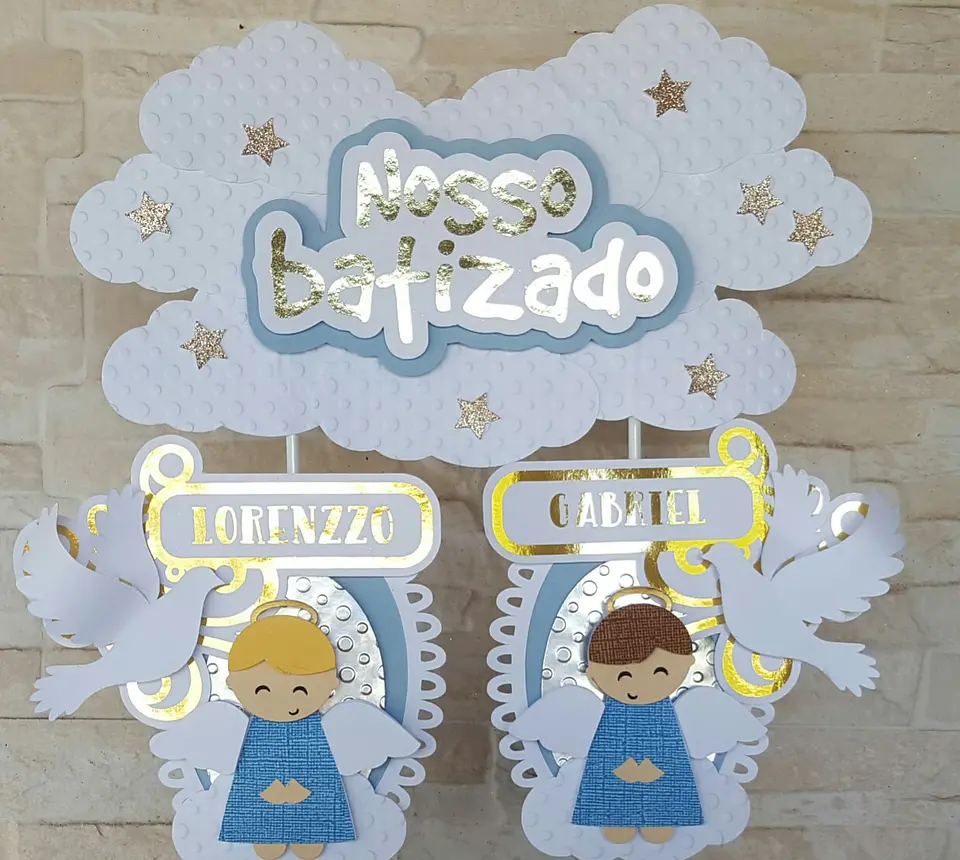 Arquivo de Corte Topo de Bolo Batizado Anjinha Menina Batismo 40 1