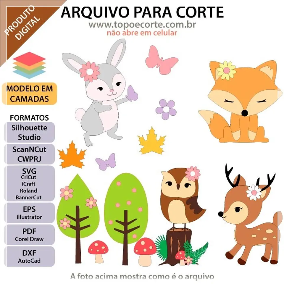 Arquivo de Corte Topo de Bolo Bosque Floresta 19 1