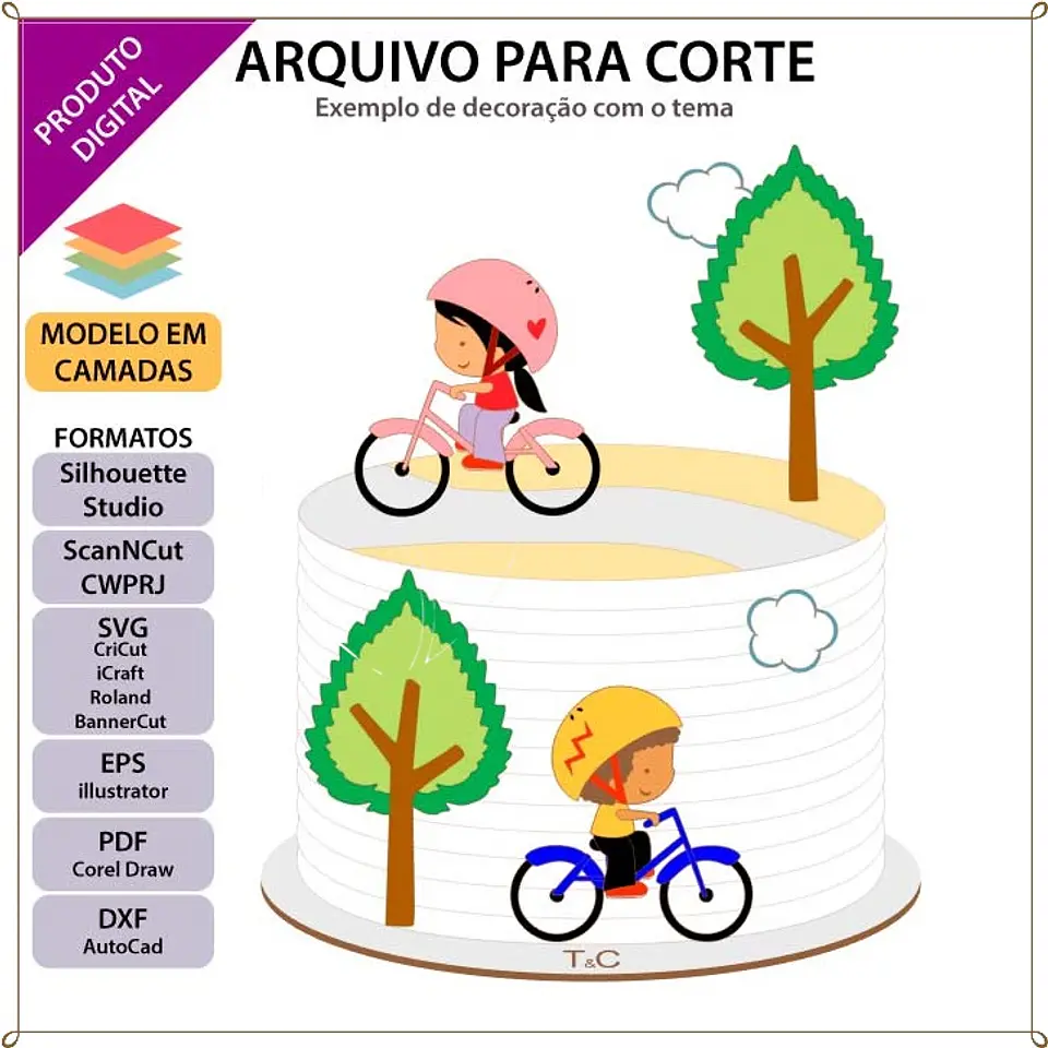Arquivo de Corte Topo de Bolo Bicicleta Bike Ciclismo 17 1