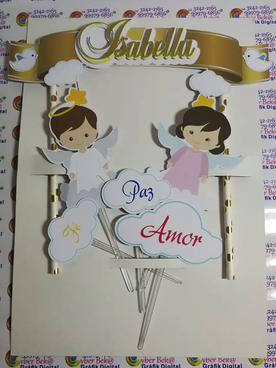 Arquivo de Corte Topo de Bolo Batizado Anjinha Anjinho Menina Menino Batismo 8 1