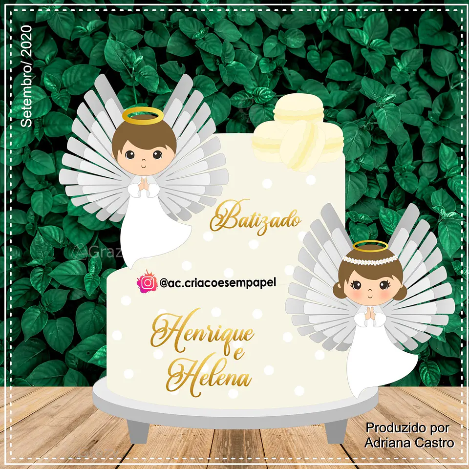 Arquivo de Corte Topo de Bolo Batizado Anjinha Anjinho Menina Menino Batismo 6 1