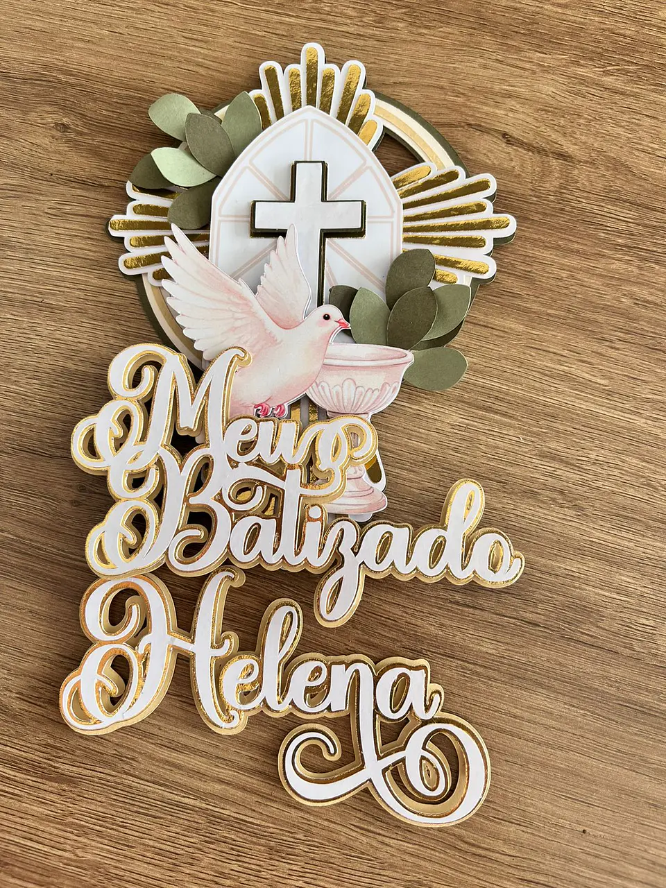 Arquivo de Corte Topo de Bolo Batismo Batizado Pomba Pombinha Cruz Espírito Santo 15 1