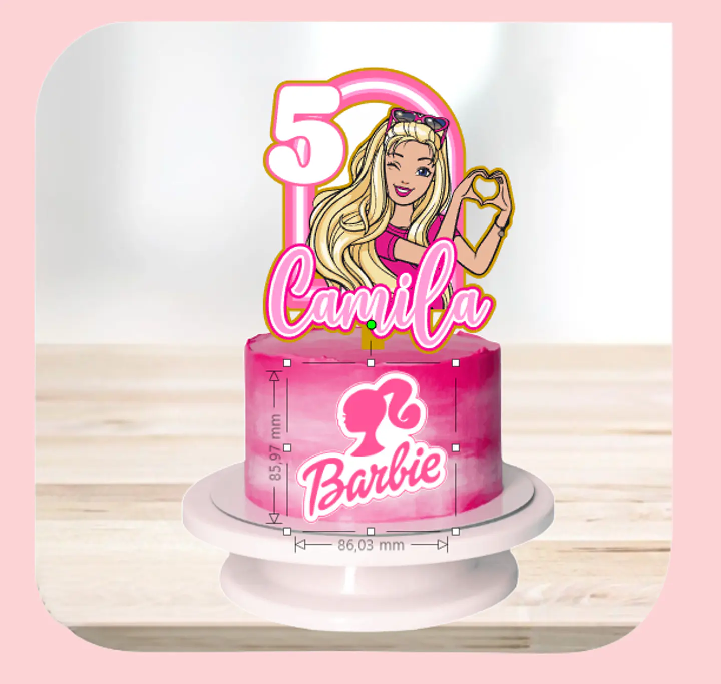 Arquivo de Corte Topo de Bolo Barbie 30 1