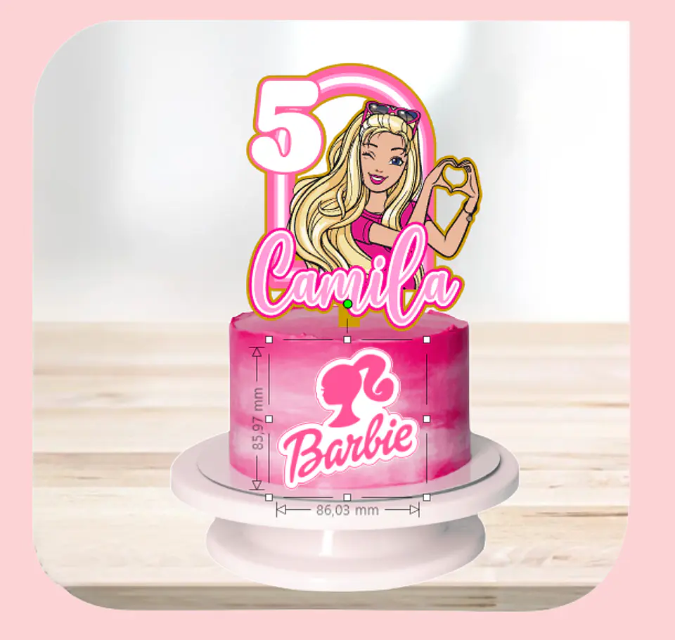 Arquivo de Corte Topo de Bolo Barbie 30 1