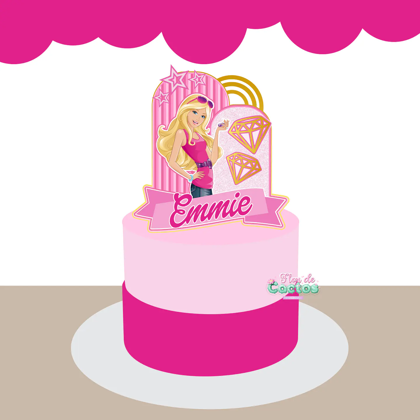 Arquivo de Corte Topo de Bolo Barbie 10 1