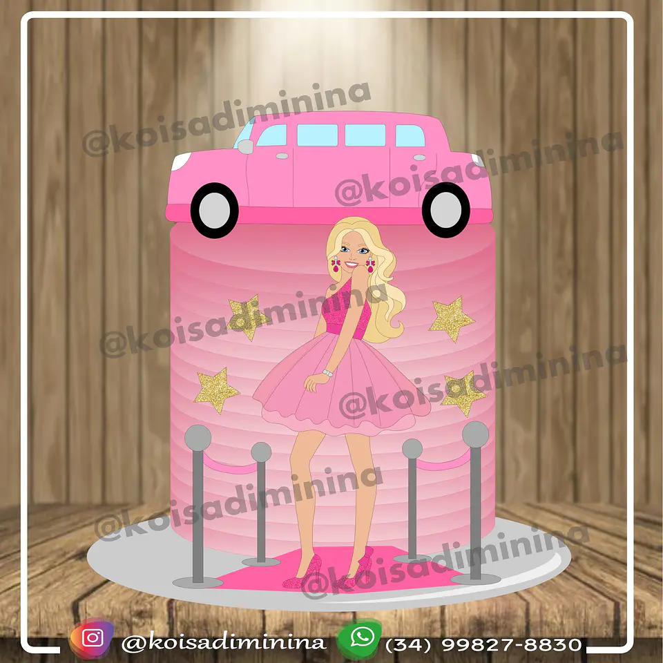 Arquivo de Corte Topo de Bolo Barbie 7 1