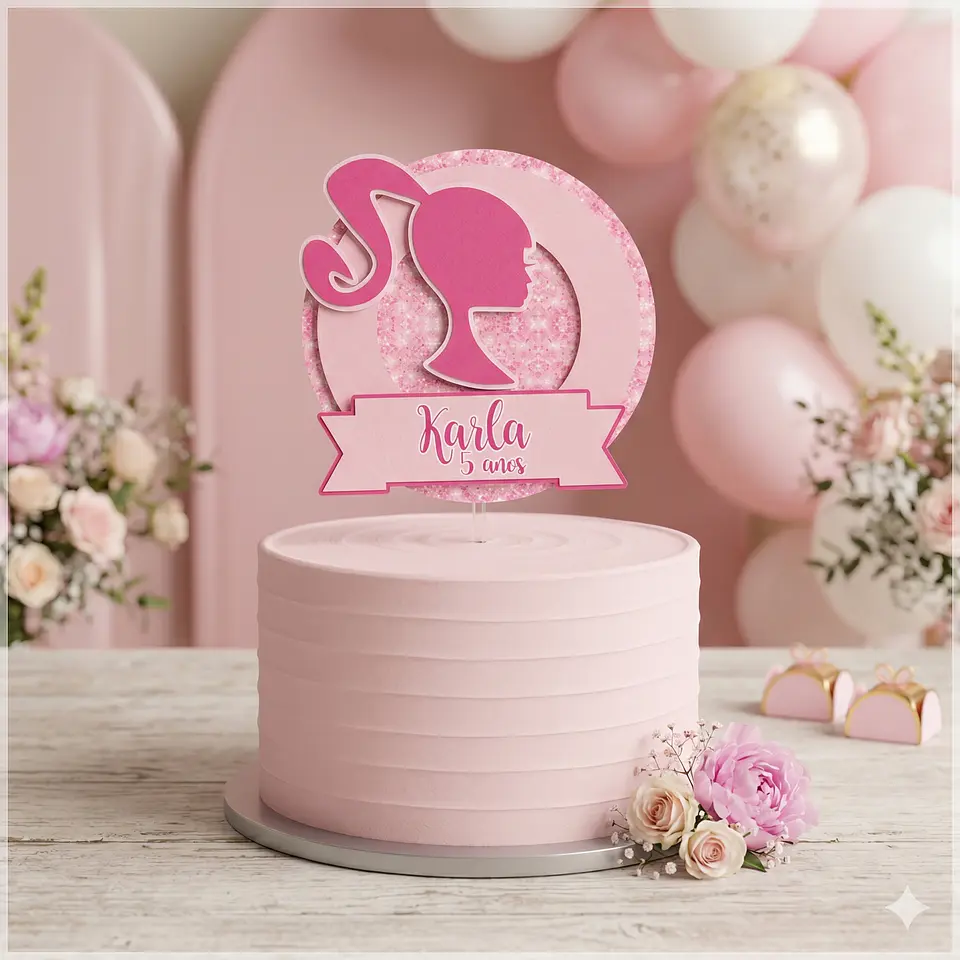 Arquivo de Corte Topo de Bolo Barbie 3 1