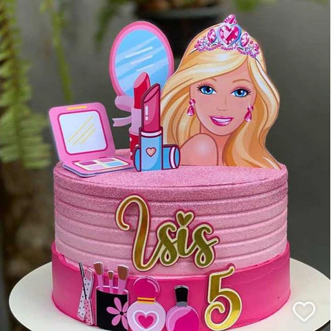 Arquivo de Corte Topo de Bolo Barbie Maquiagem 1