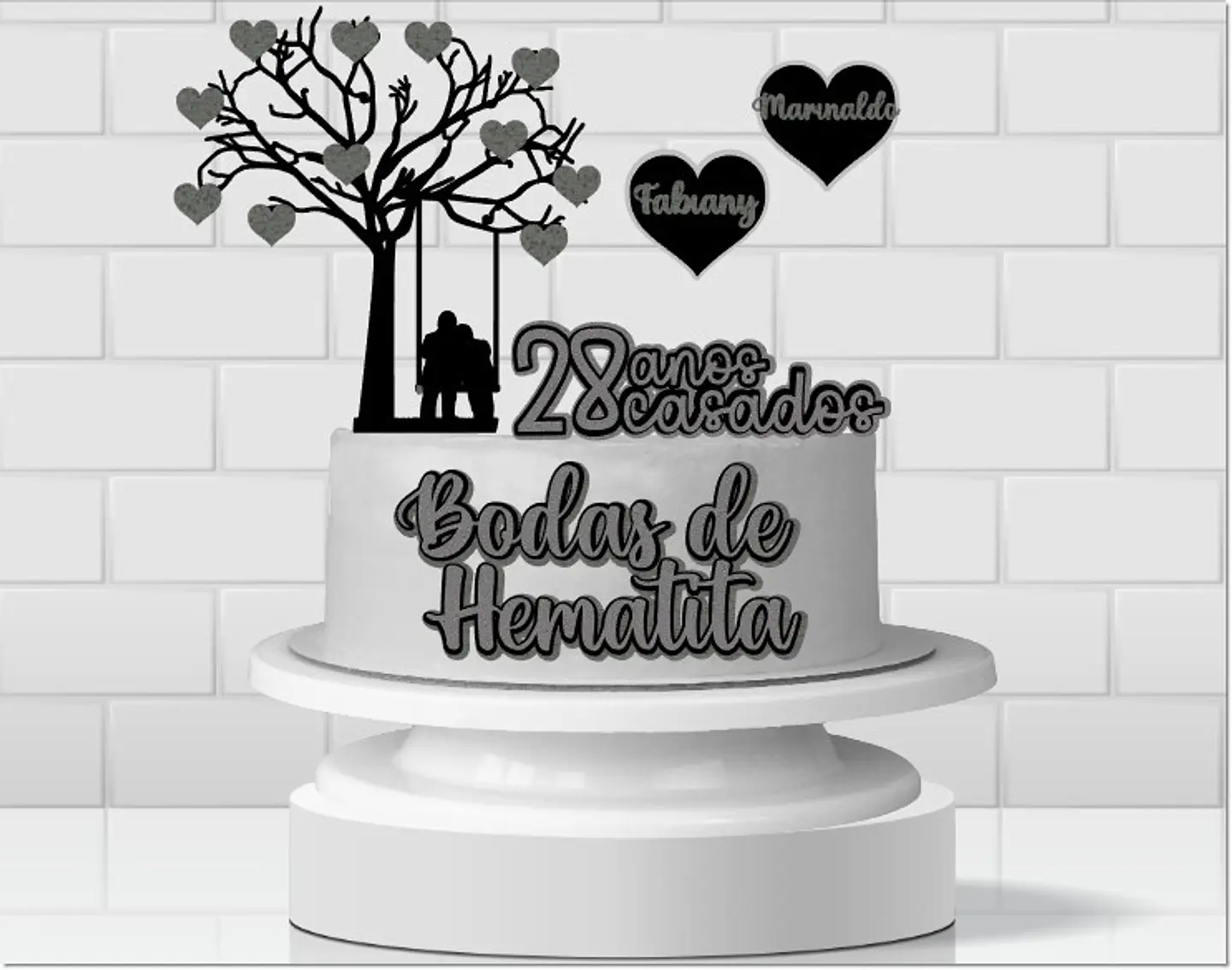 Arquivo de Corte Topo de Bolo Bodas de Hematita 1 1