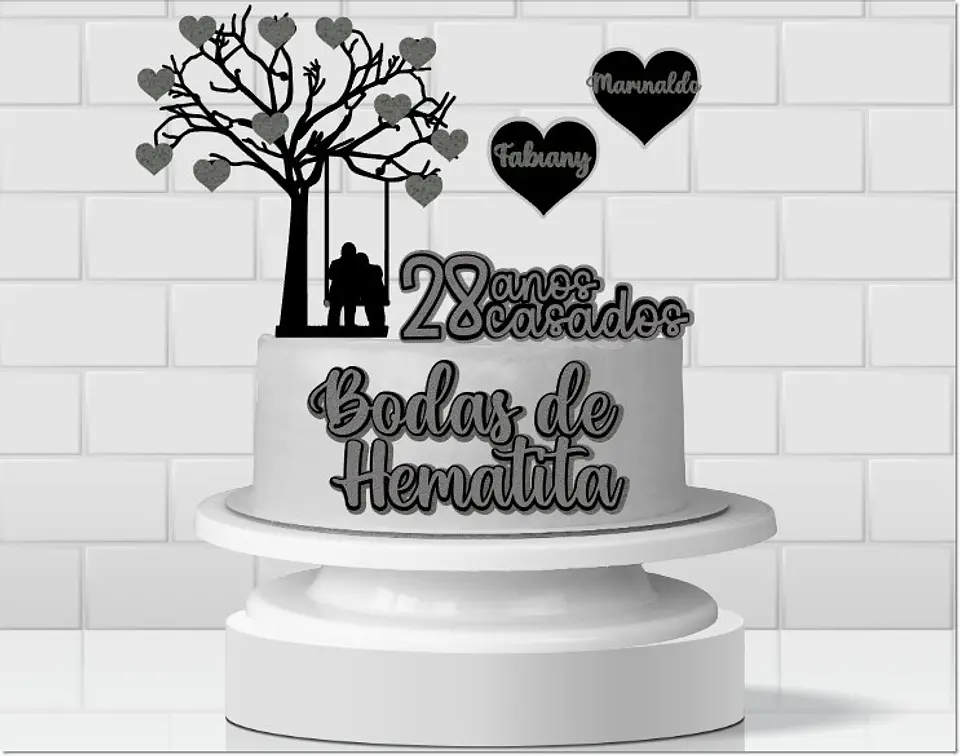 Arquivo de Corte Topo de Bolo Bodas de Hematita 1 1