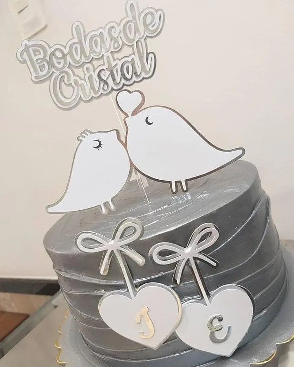 Arquivo de Corte Topo de Bolo Bodas de Cristal 1 1