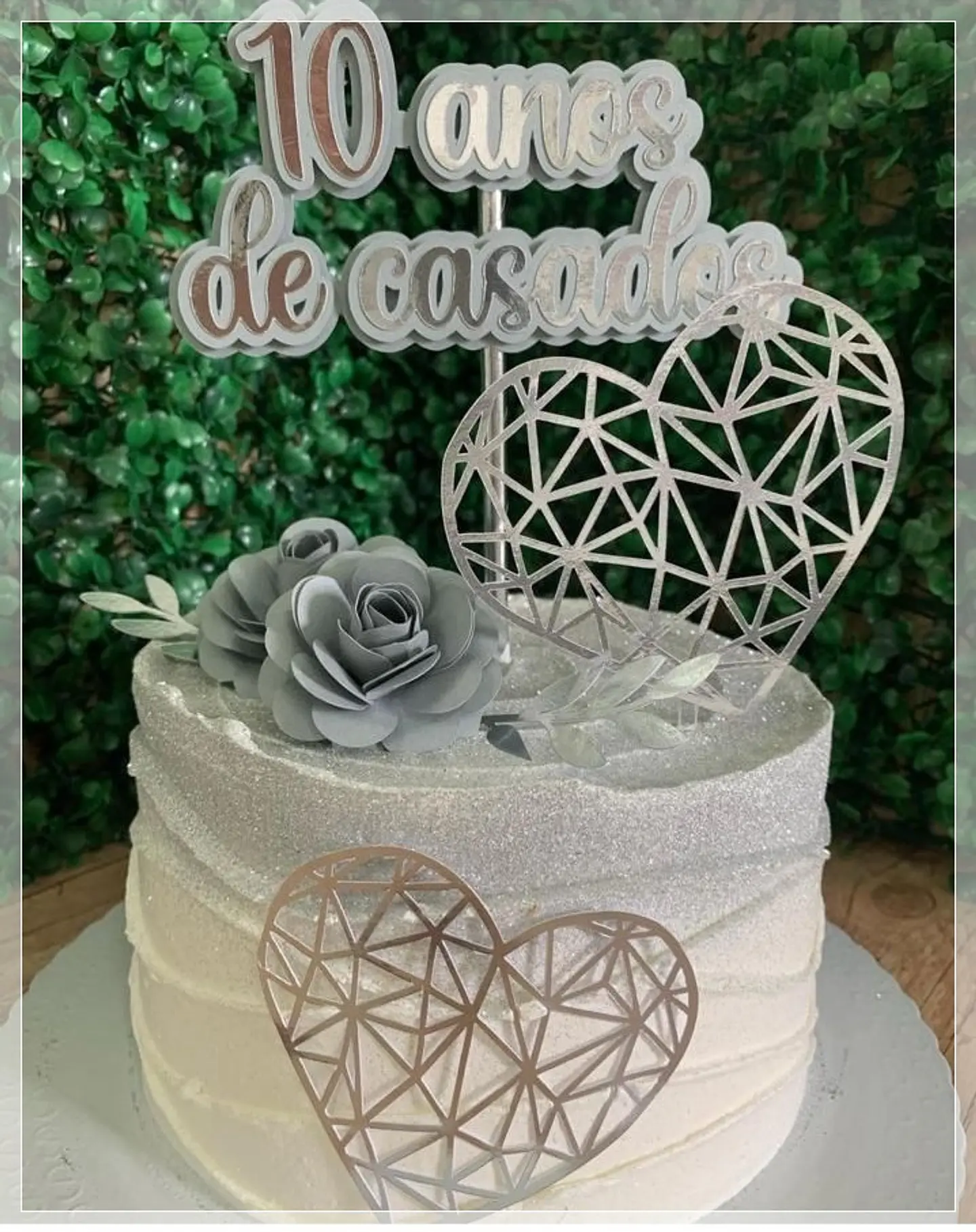 Arquivo de Corte Topo de Bolo Bodas de Estanho - Zinco 3 1