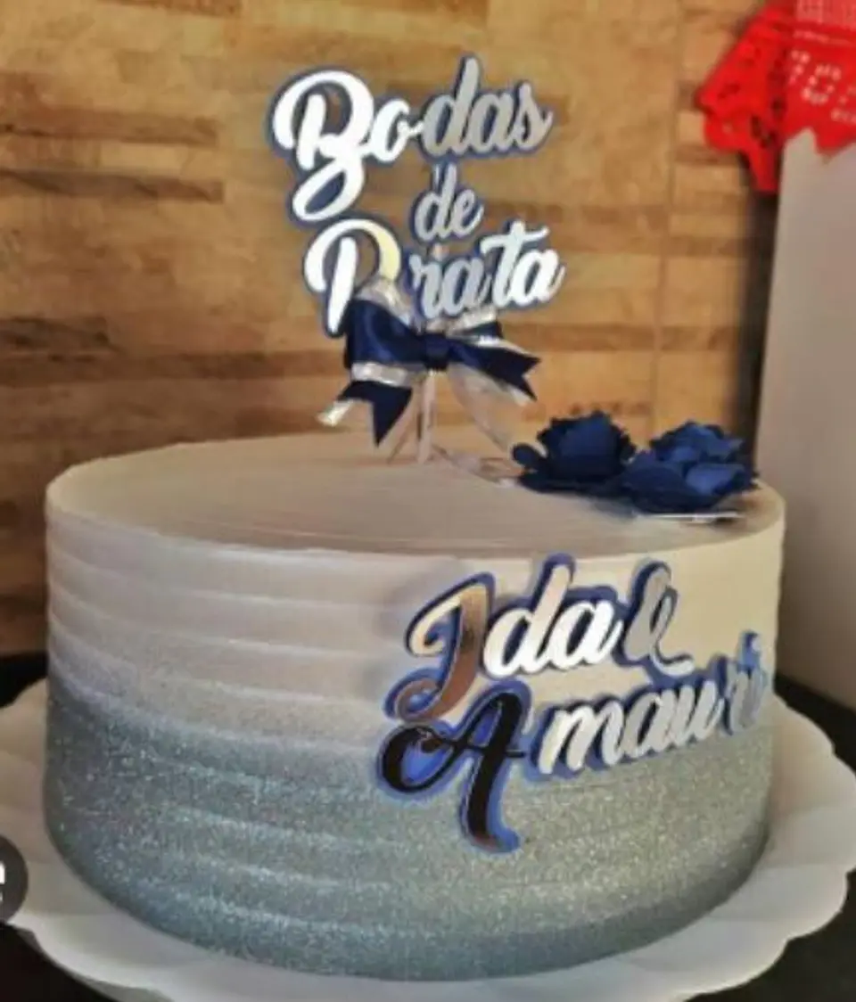 Arquivo de Corte Topo de Bolo Bodas de Prata 2 1