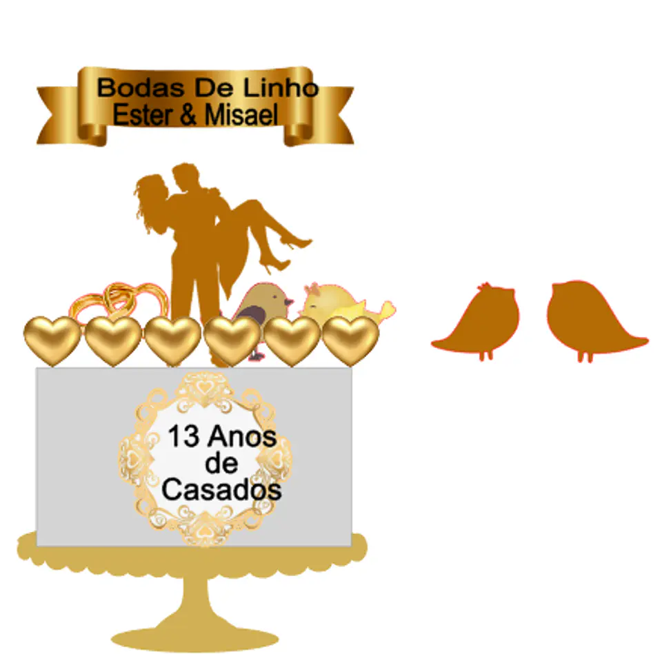 Arquivo de Corte Topo de Bolo Bodas de Linho 1 1